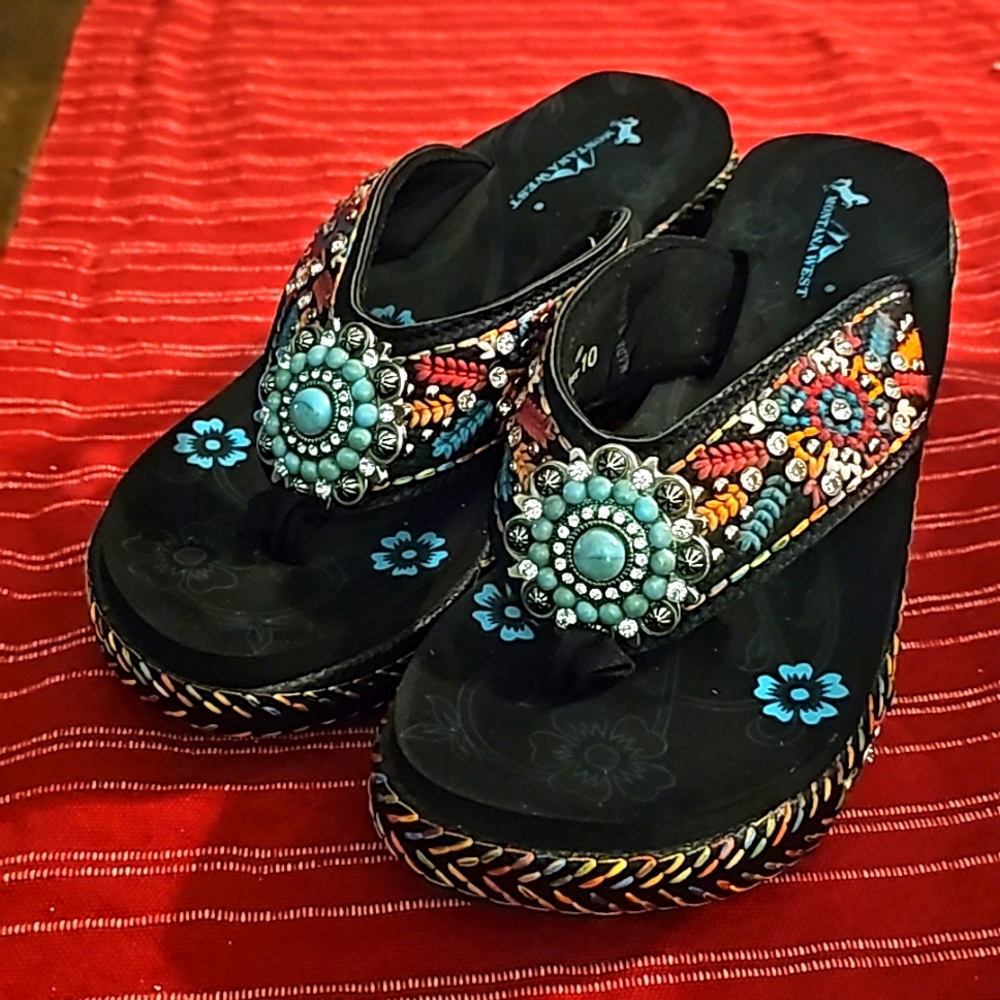 MONTANA WEST LADIES WEDGE SANDELS